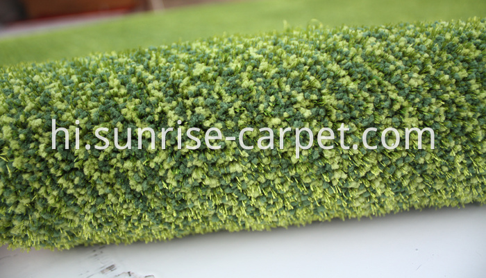 Microfiber with viscose short pile carpet Green color